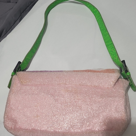 Collector's Fendi Pink/Green Beaded Baguette - Picture 4 of 5